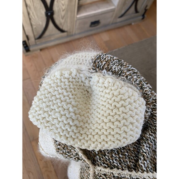 Vintage Nannell Puff Sleeve Hand Knit Sweater Brown Wool/Angora- Size M - Picture 6 of 6